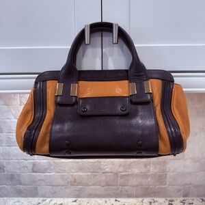 Chloe EUC Alice Black & Orange Leather Handbag w/COA